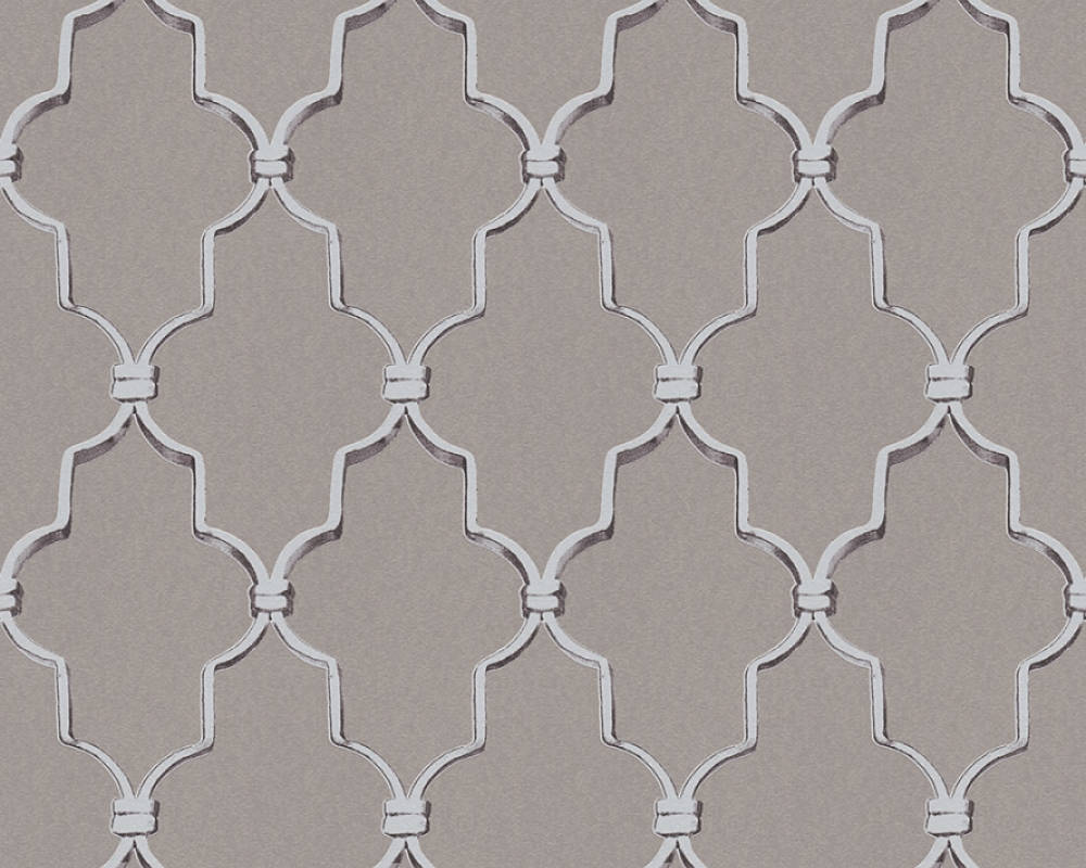 טפט מדליוני שרשראות תלת מימד אפור אבן