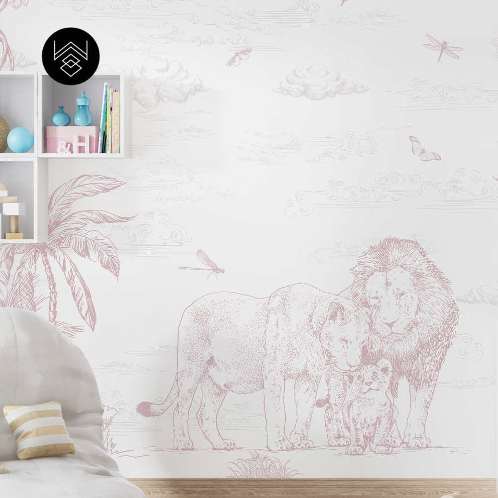 טפט מילאן אריות ורוד מעושן