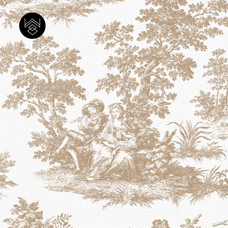 טפט ויקטוריה פאטרן חום