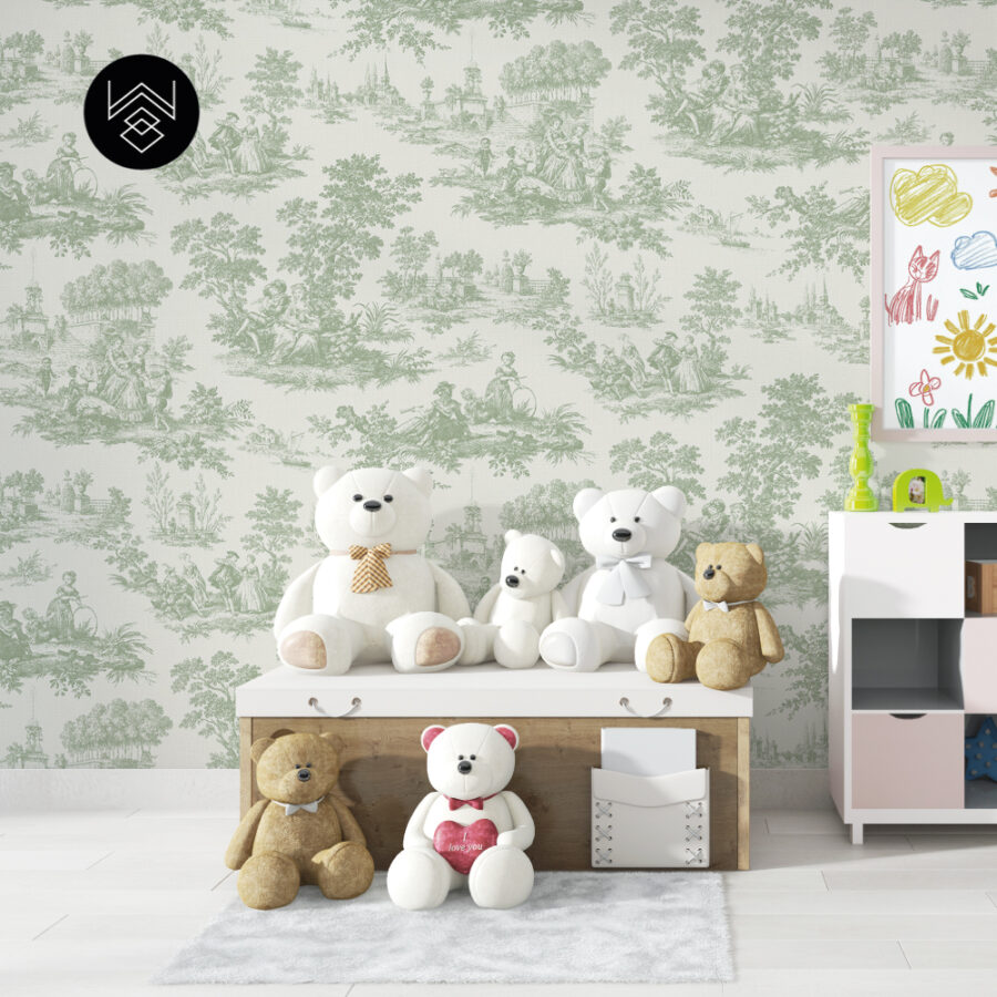 טפט ויקטוריה פאטרן ירוק