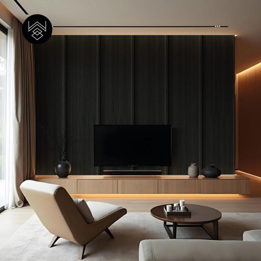 טפט דמוי פורניר אפקט פחם