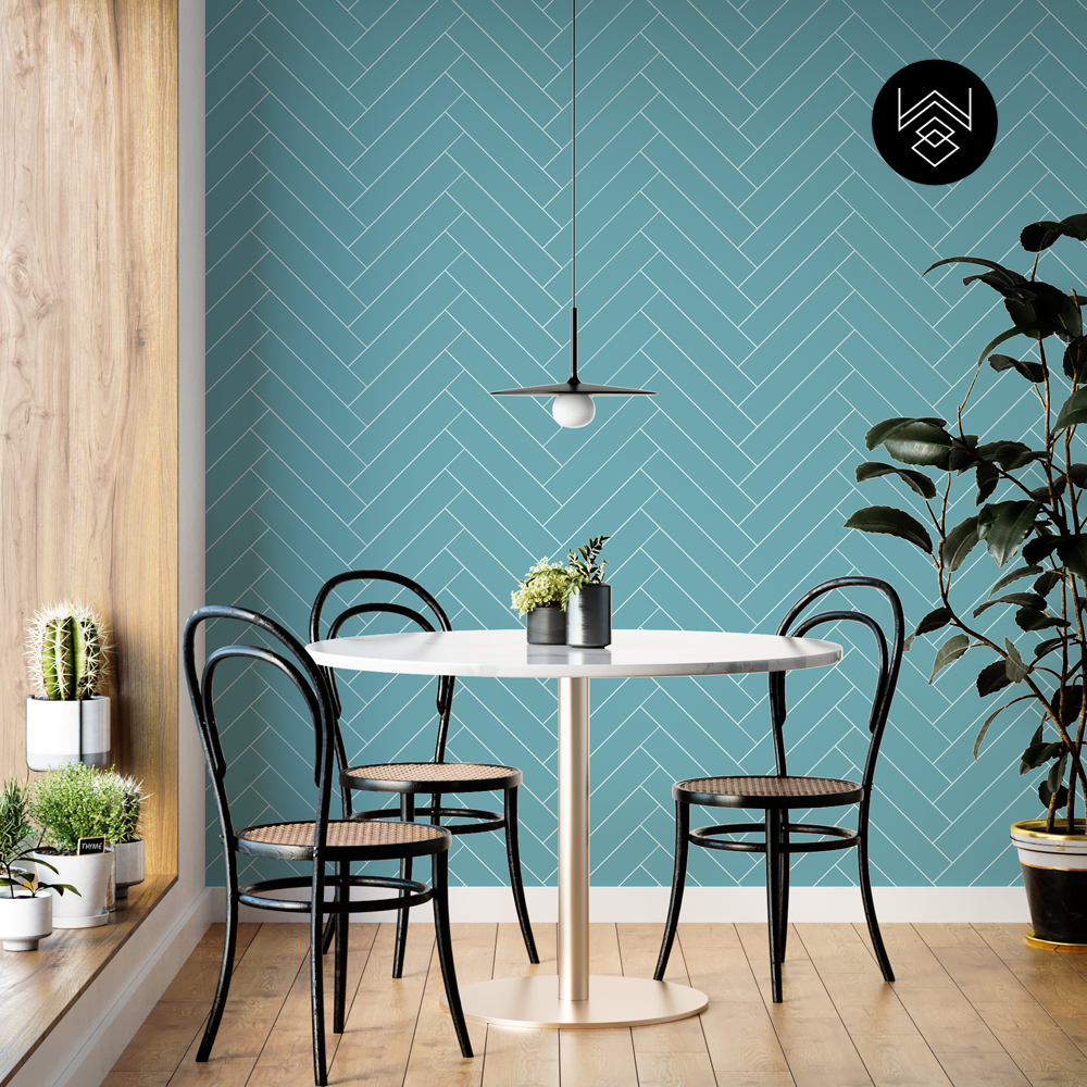 טפט פישבון תכלת טורקיז