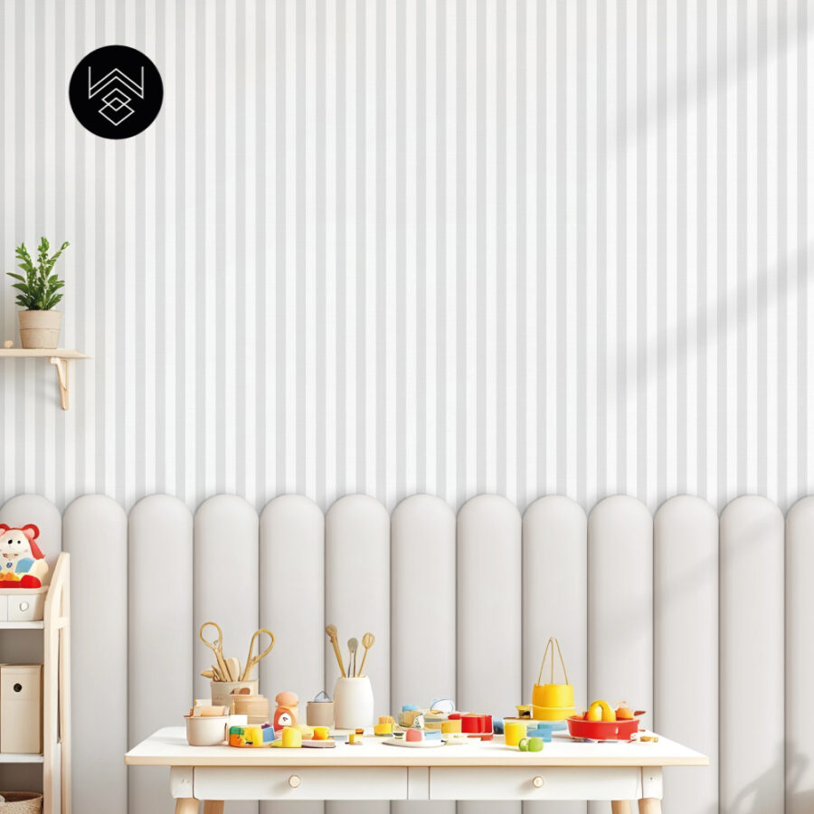 טפט פסים פשתן אפור