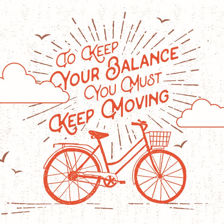 טפט רישום אופניים עם עצה טובה לחיים