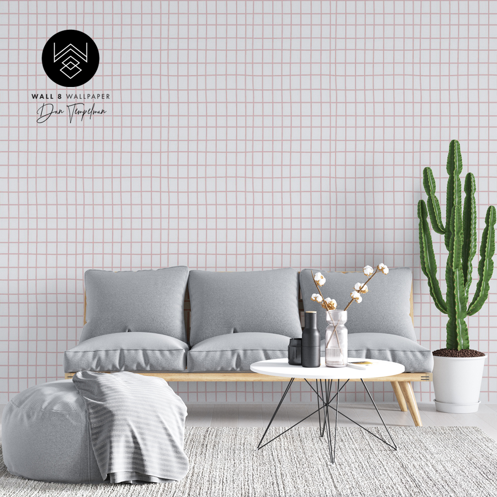 טפט גריד ליין ורוד