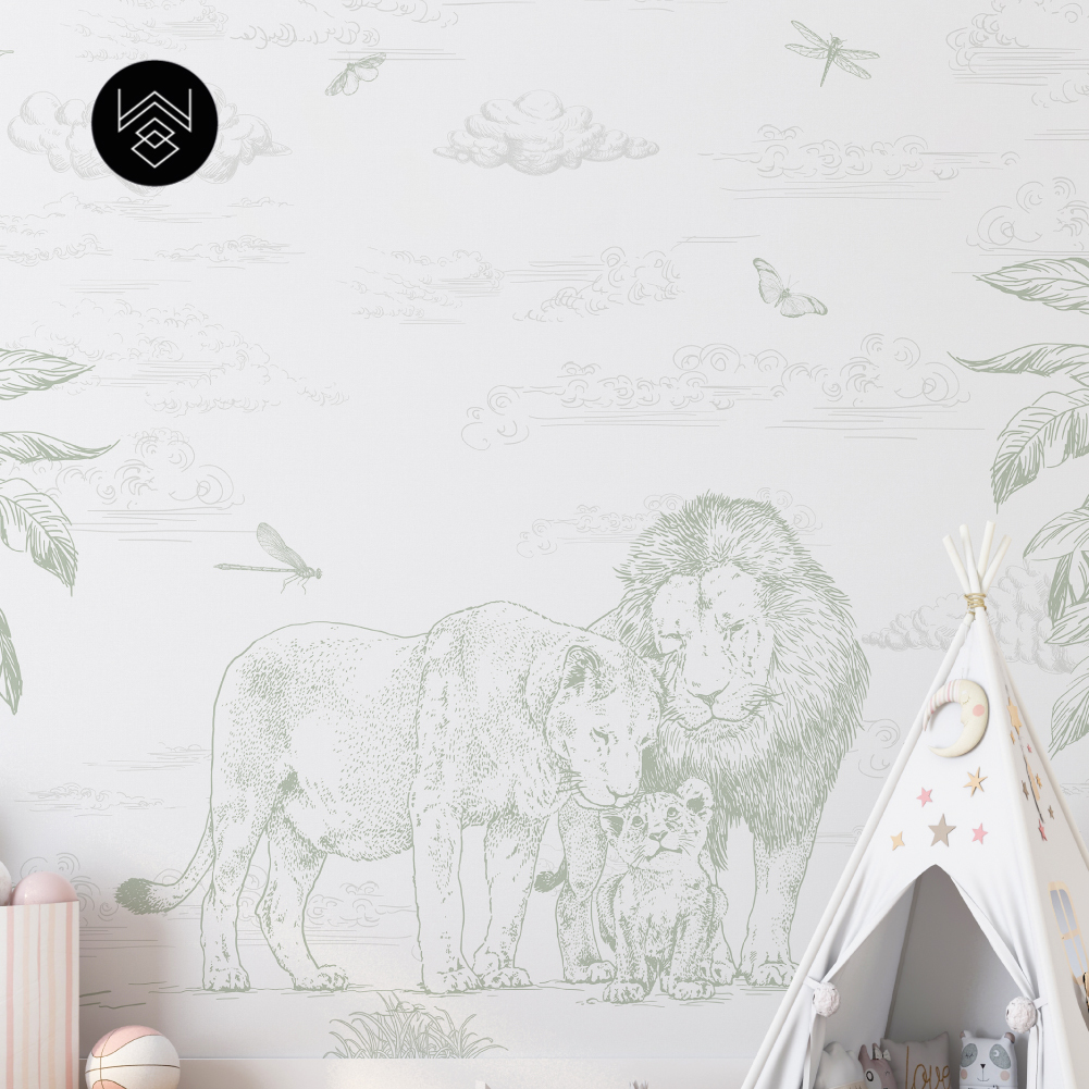 טפט מילאן אריות ירוק מעושן