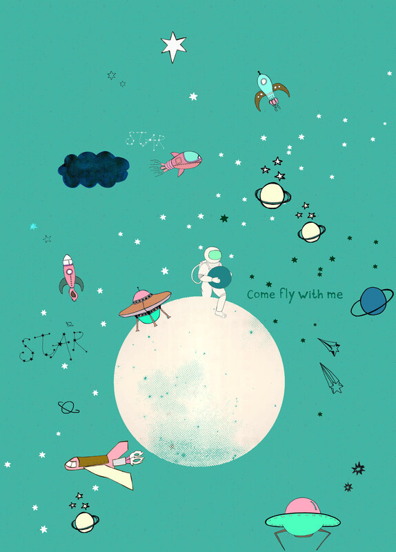 טפט סיפורי ילדים Globe Aqua