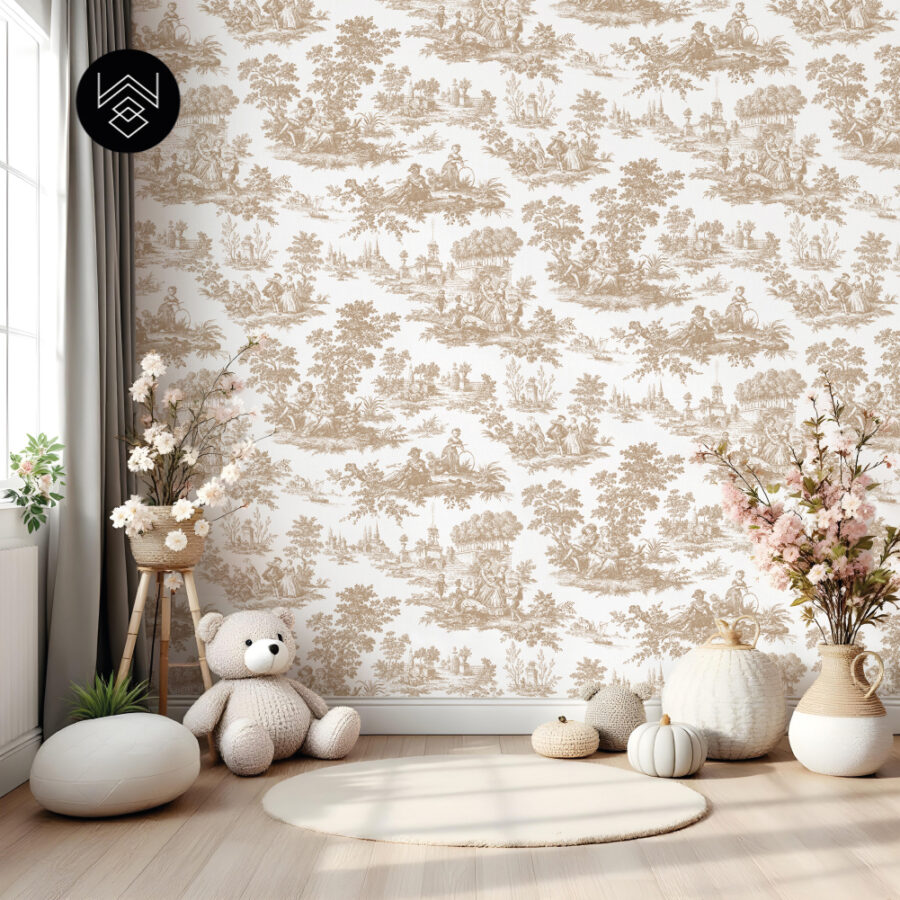 טפט ויקטוריה פאטרן חום