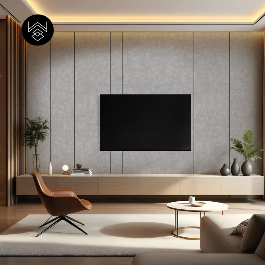 טפט דמוי פורניר בטון אפור