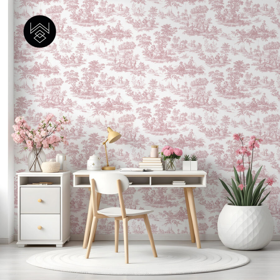 טפט ויקטוריה פאטרן ורוד