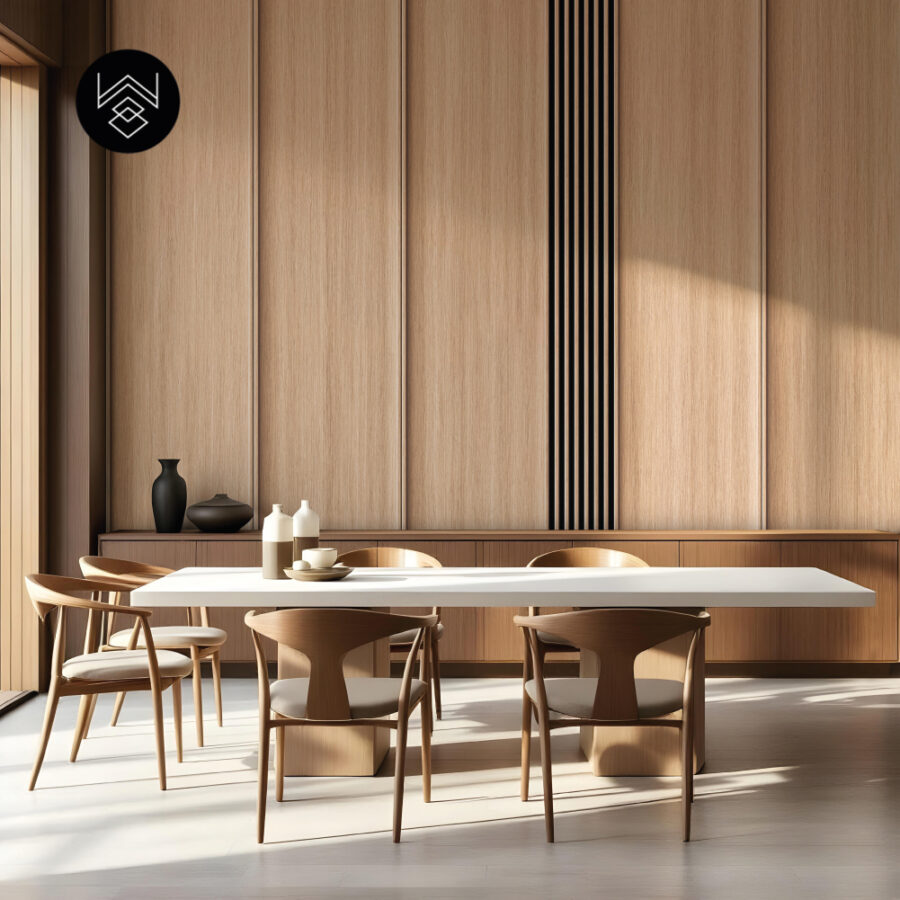 טפט דמוי פורניר אפקט סרגלים אלון טבעי