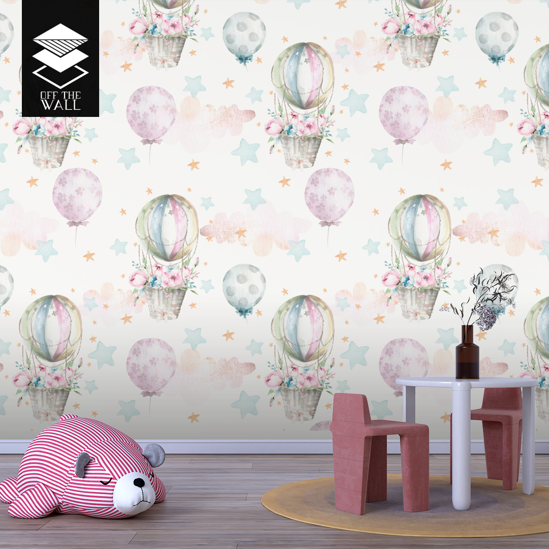 טפט וואטרקולור פלורל איר בלונס