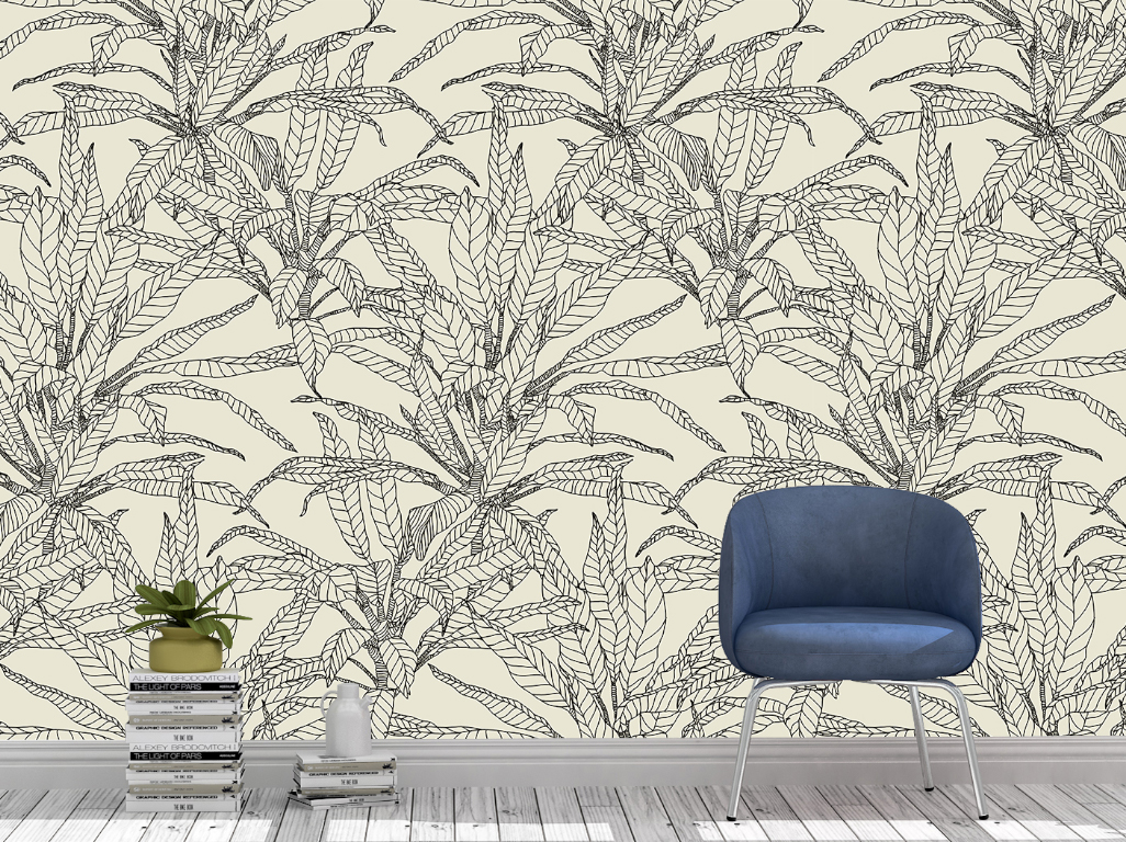 טפט Floral Outline