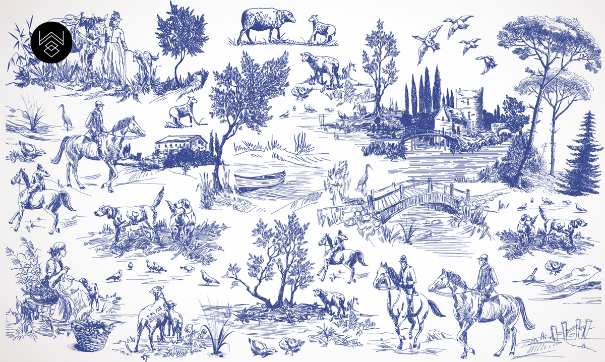 טפט ויקטוריה וייב כחול