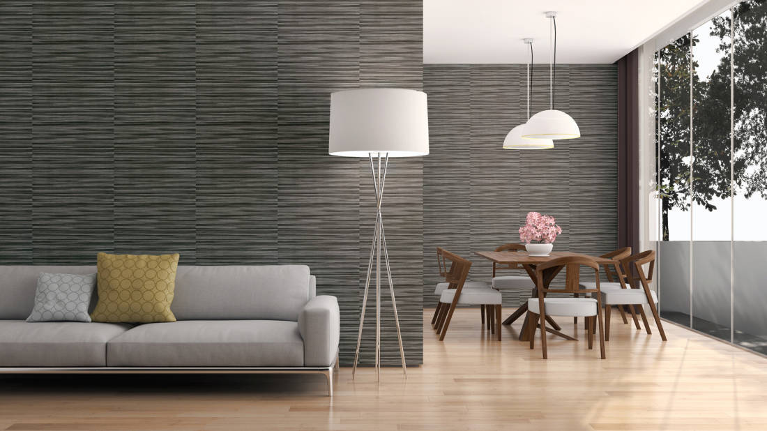 טפט פסים לרוחב אפור כסף