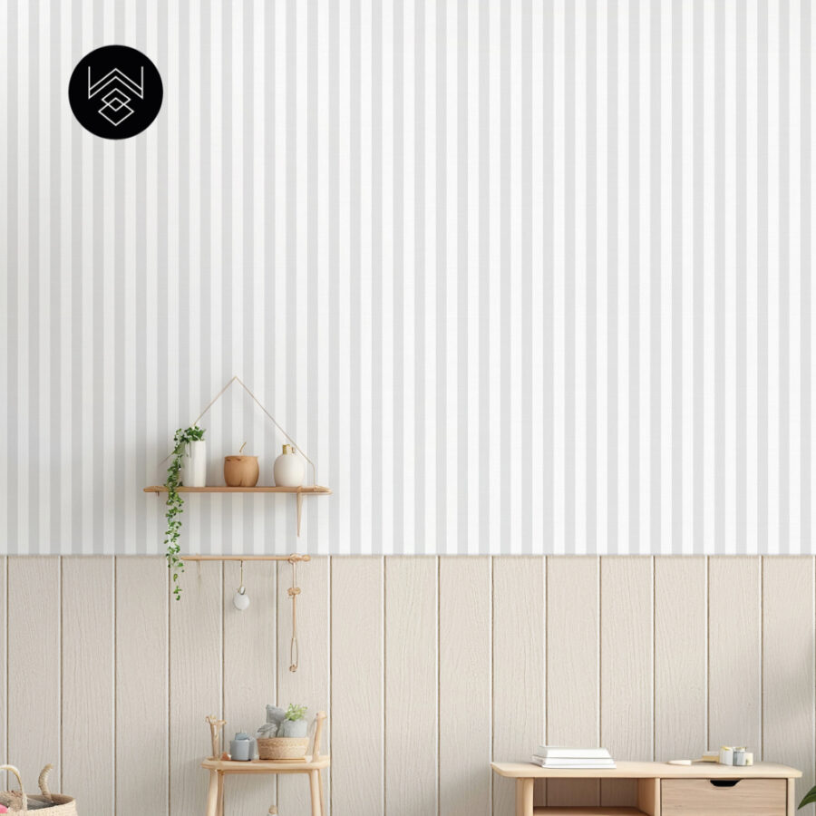 טפט פסים פשתן אפור