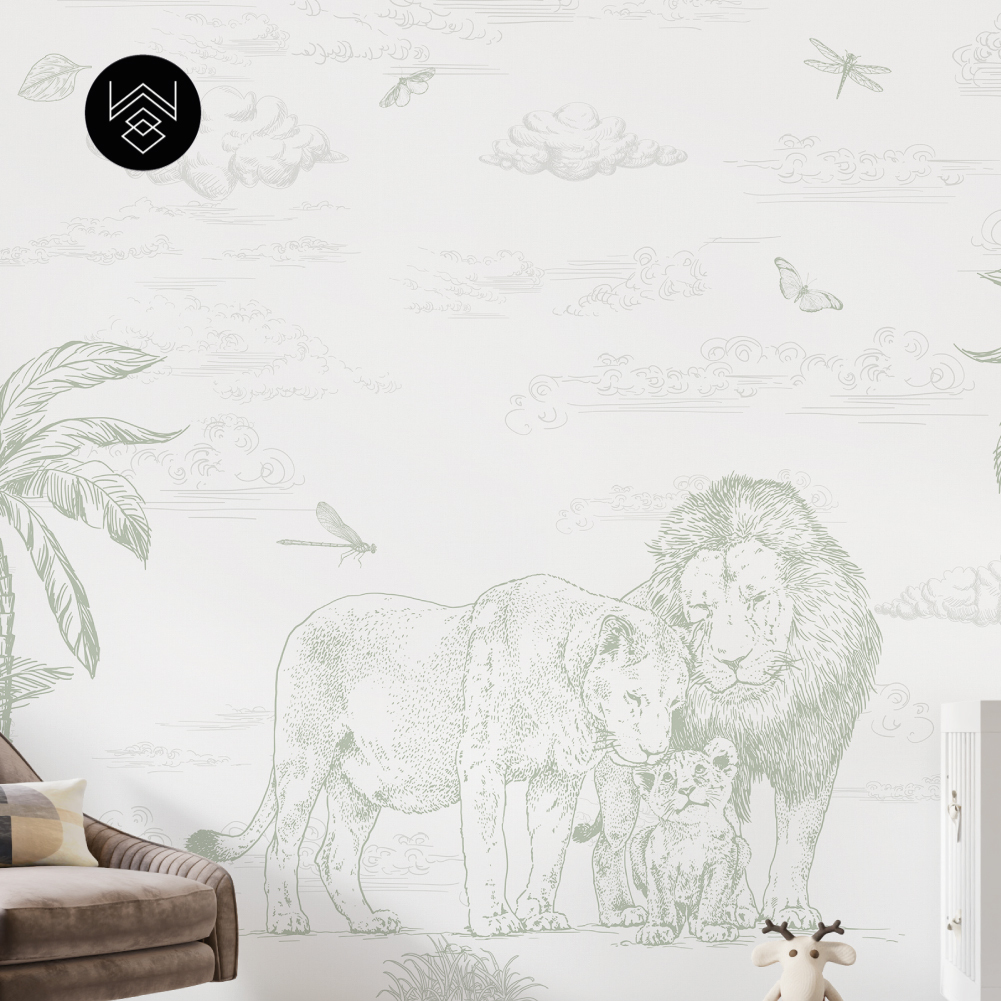 טפט מילאן אריות ירוק מעושן