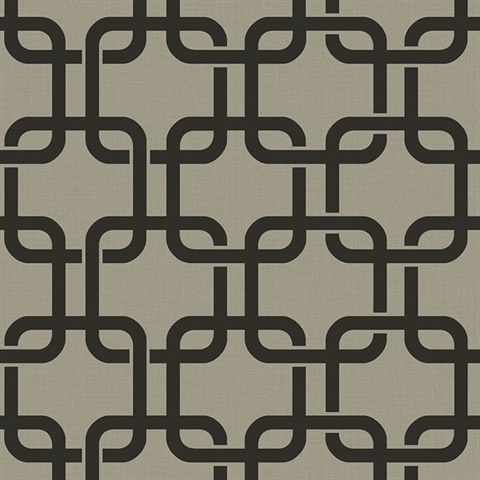 טפט ריבועים בשרשרת קטיפה שחור רקע אפור