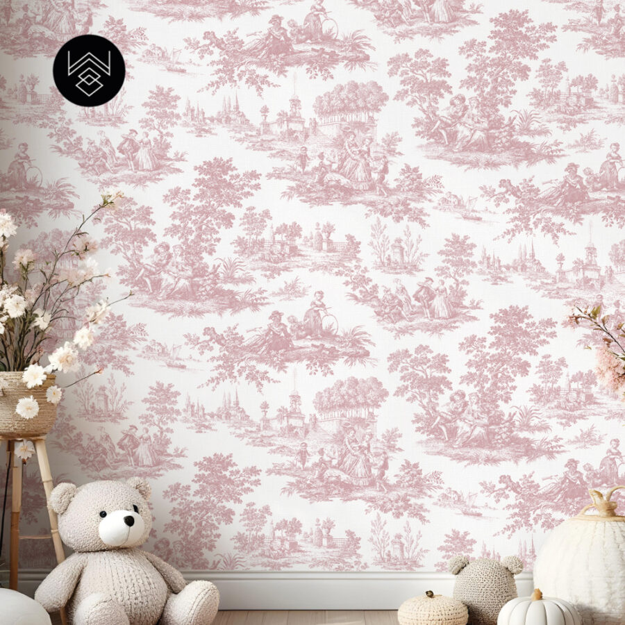 טפט ויקטוריה פאטרן ורוד