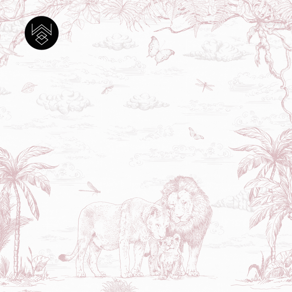 טפט מילאן אריות ורוד מעושן