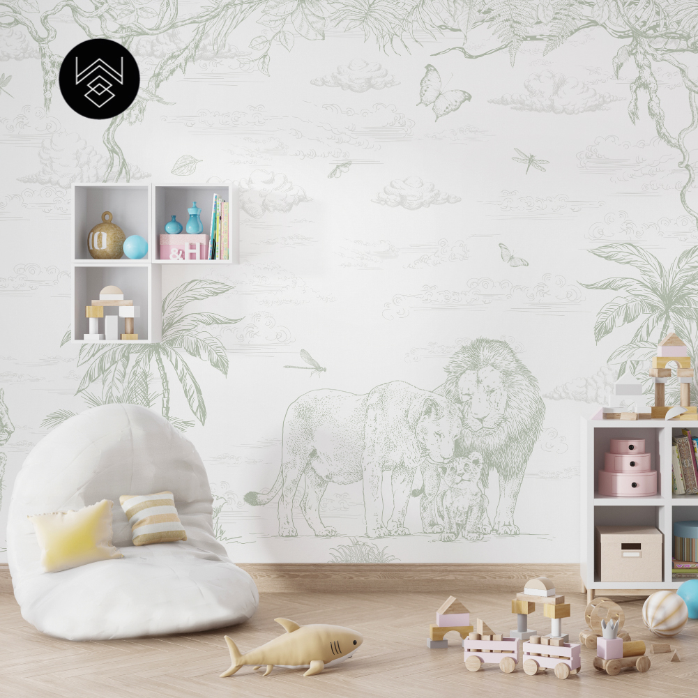 טפט מילאן אריות ירוק מעושן