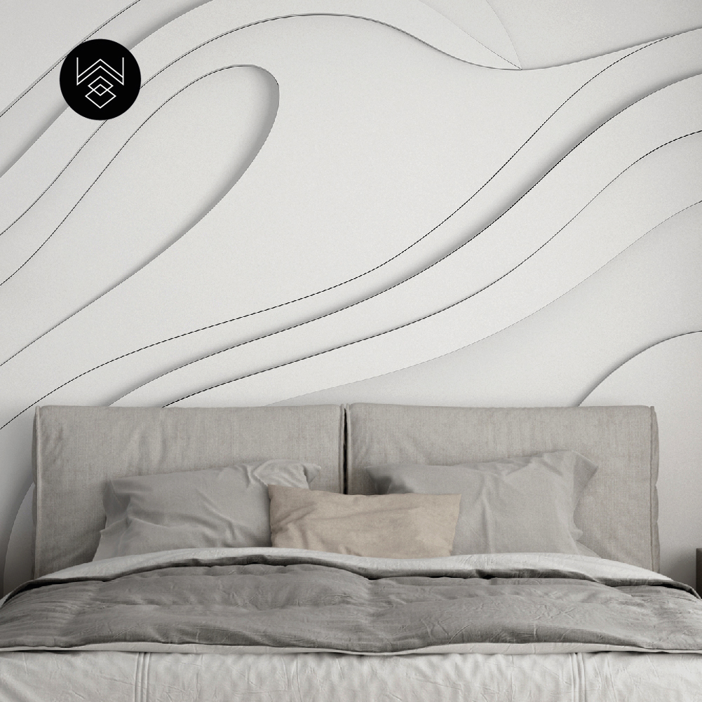 טפט בוהו פיינט ביג לבן