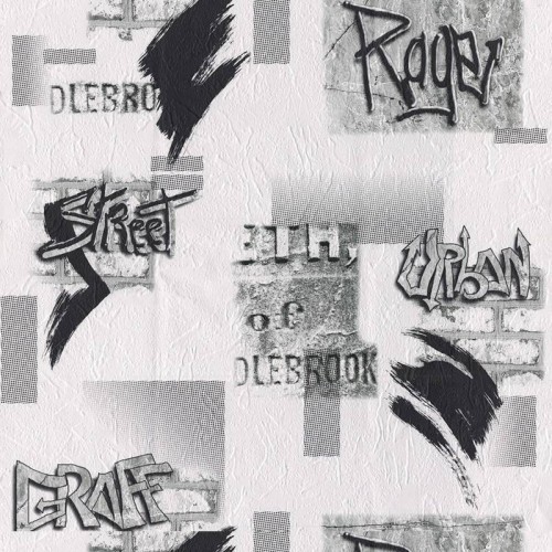 טפט גרפיטי שחור לבן 2