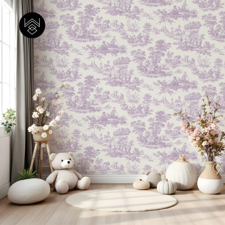 טפט ויקטוריה פאטרן סגול