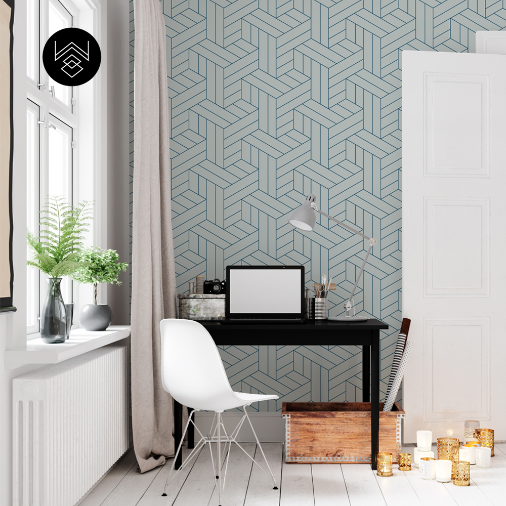 טפט גיאומטרי בלו