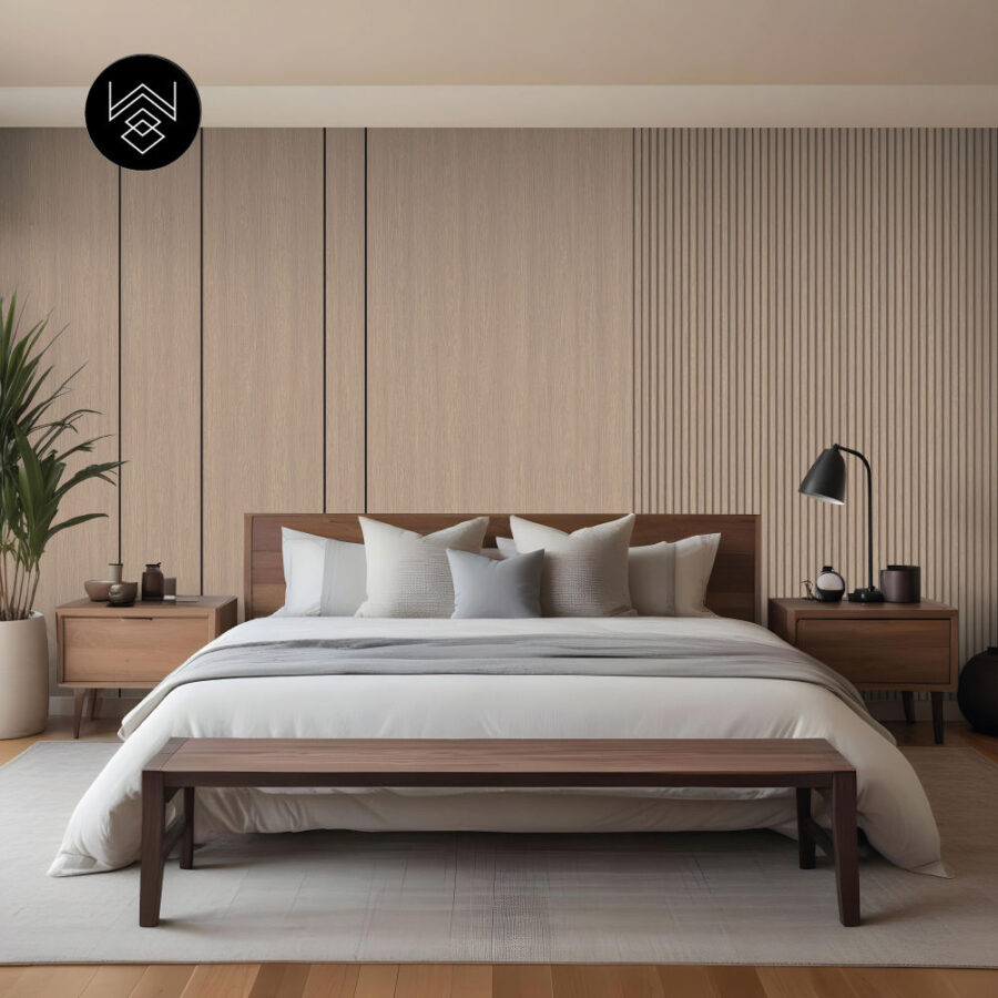 טפט דמוי פורניר עץ אפור מעושן