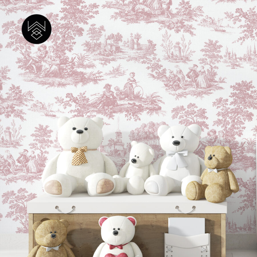 טפט ויקטוריה פאטרן ורוד