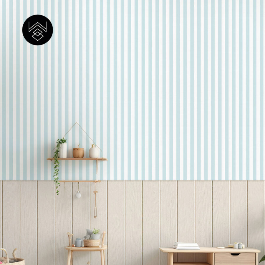 טפט פסים פשתן כחול