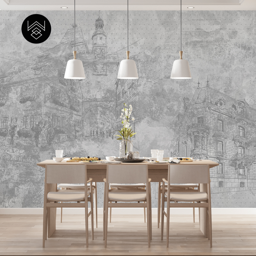 טפט מודרן סיטי 3 אפור