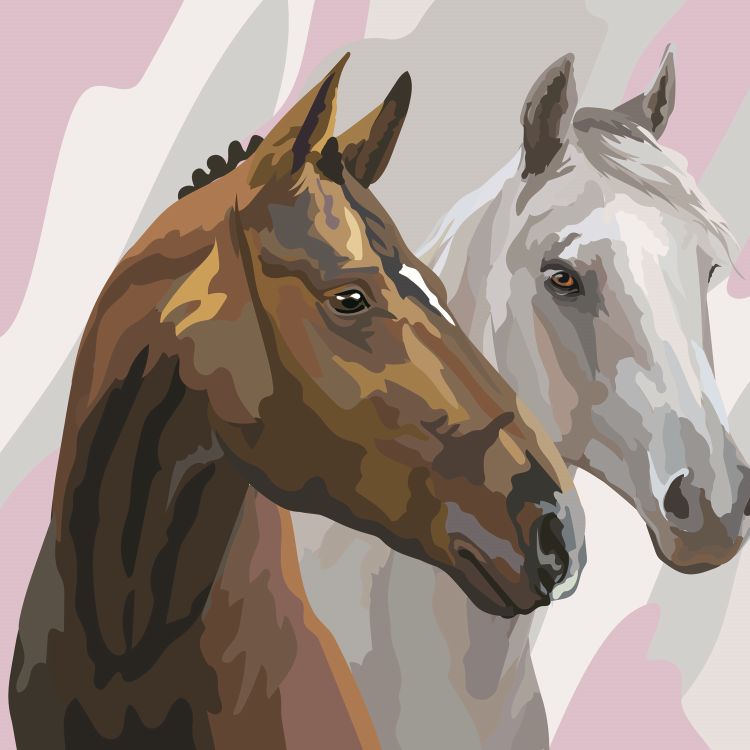 טפט ציור זוג סוסים
