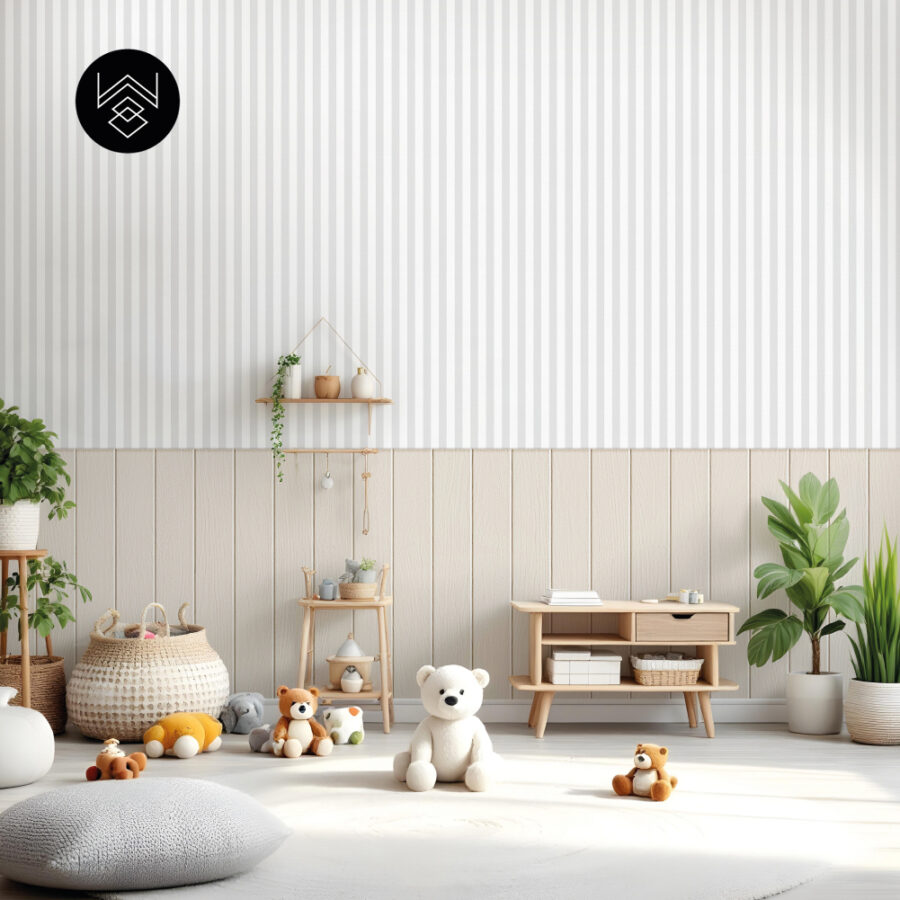 טפט פסים פשתן אפור