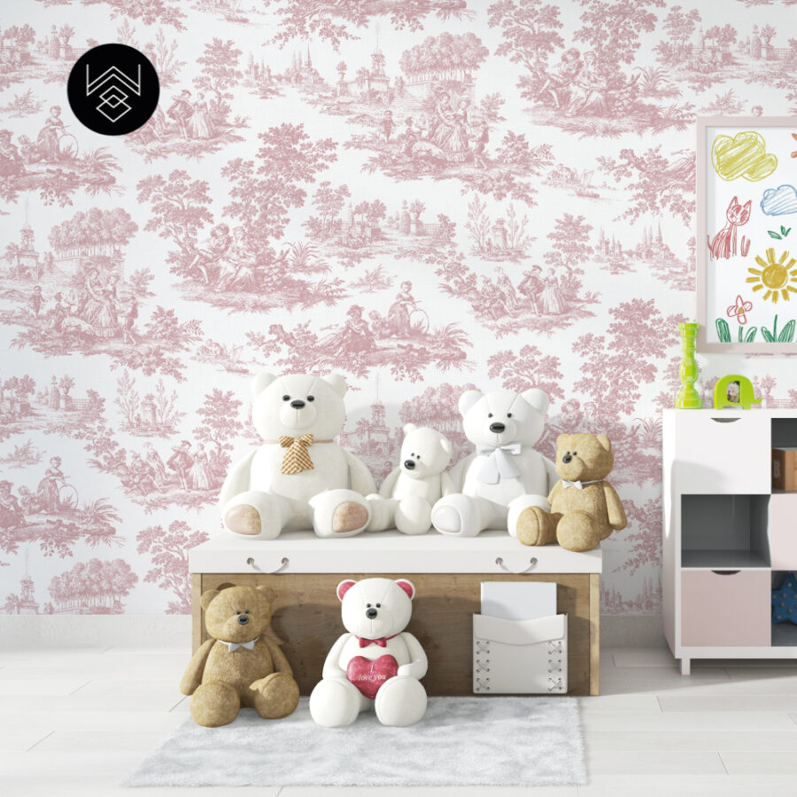 טפט ויקטוריה פאטרן ורוד