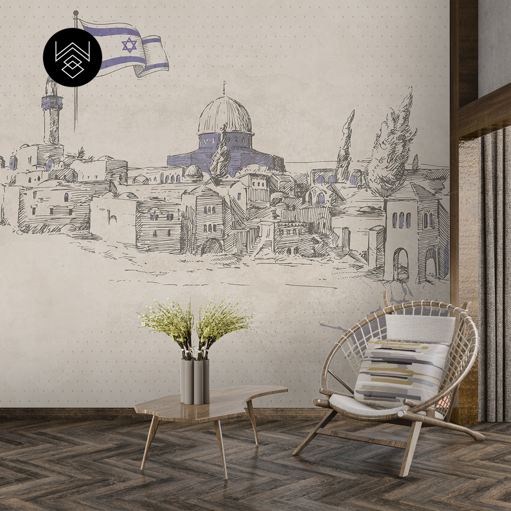 טפט ישראל 1 לבן