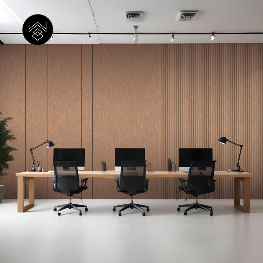 טפט דמוי פורניר מטאלי רוז גולד