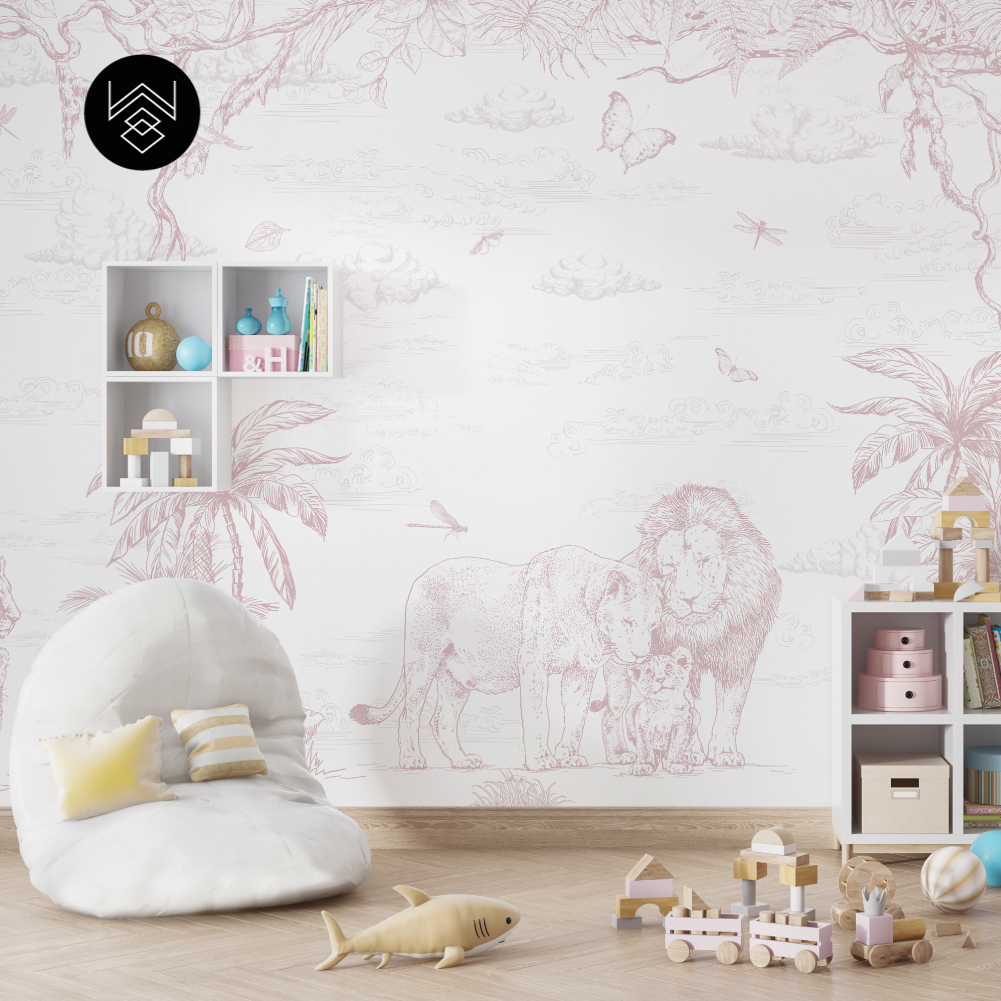 טפט מילאן אריות ורוד מעושן