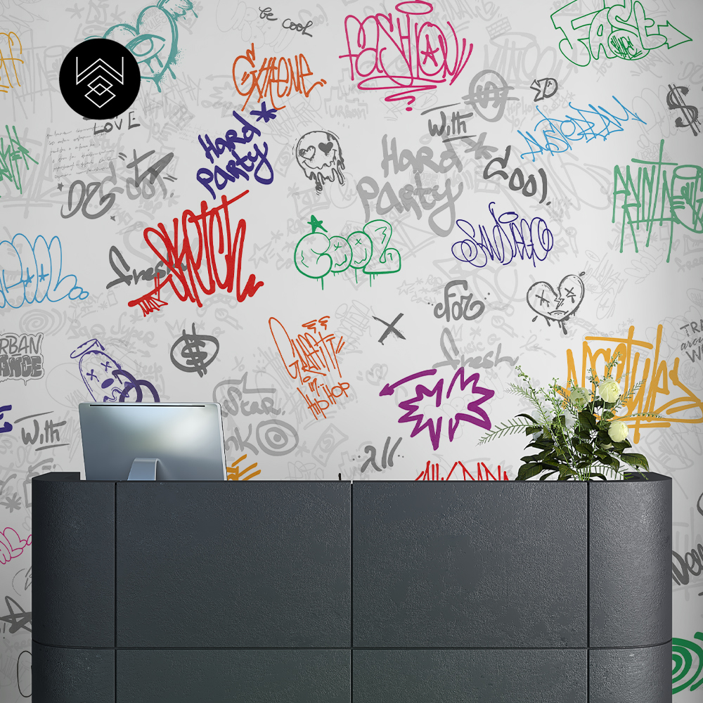 טפט גרפיטי מודרן צבעוני