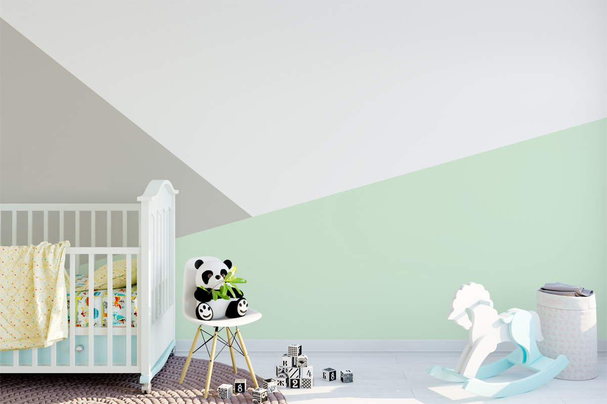 טפט אלכסונים מנטה לבן אפור