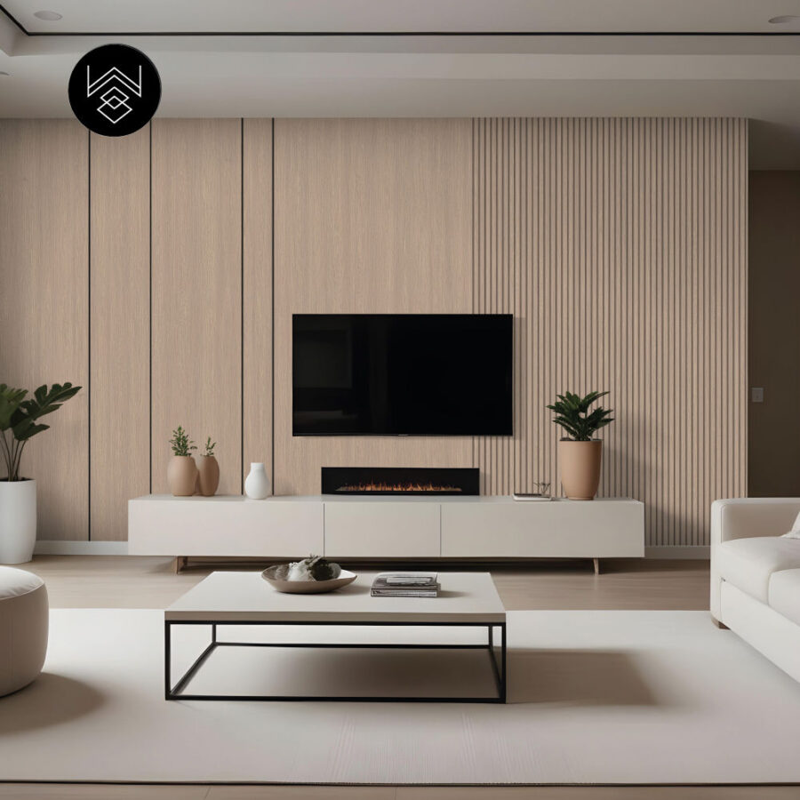 טפט דמוי פורניר עץ אפור מעושן