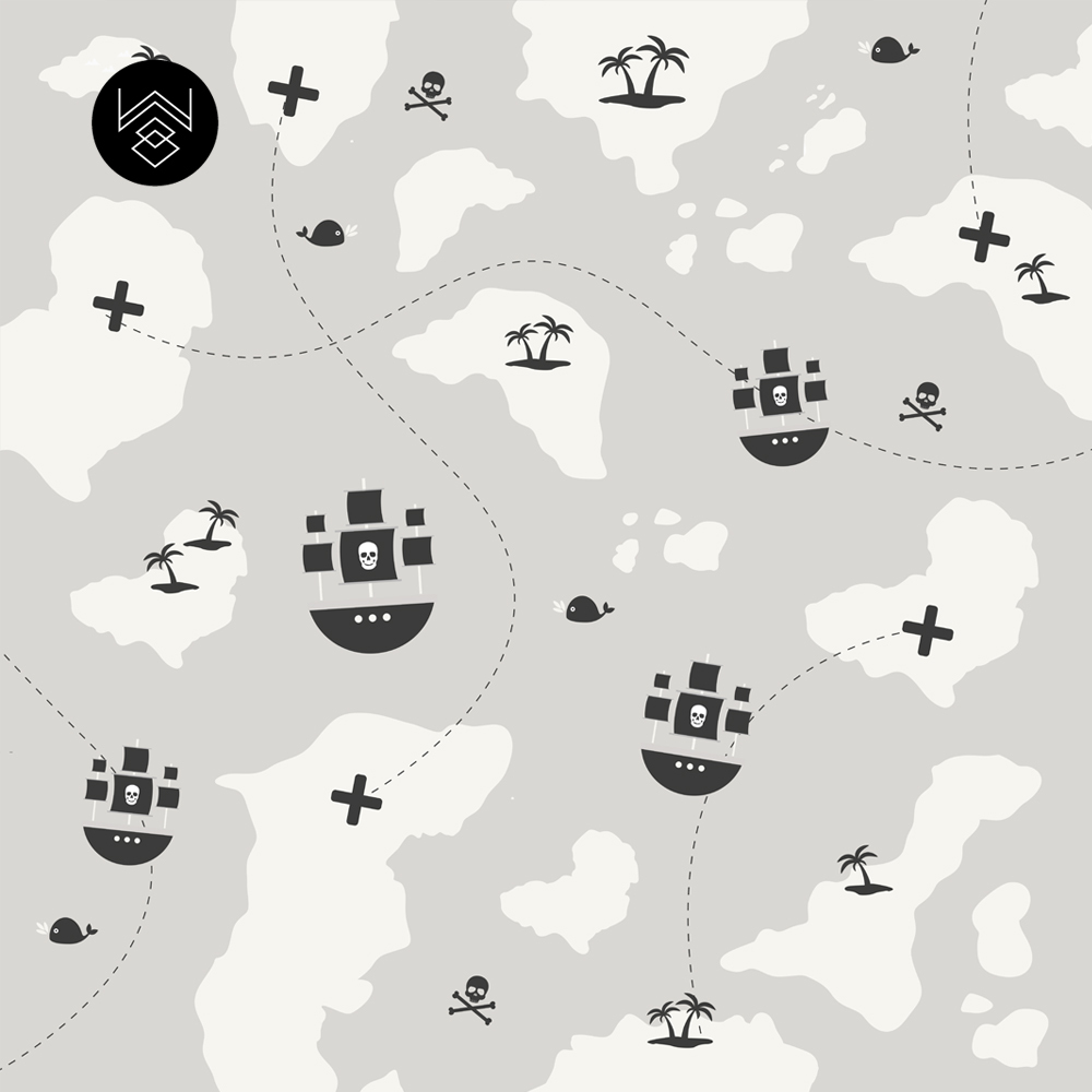 טפט פיראטים סטייל אפור שחור