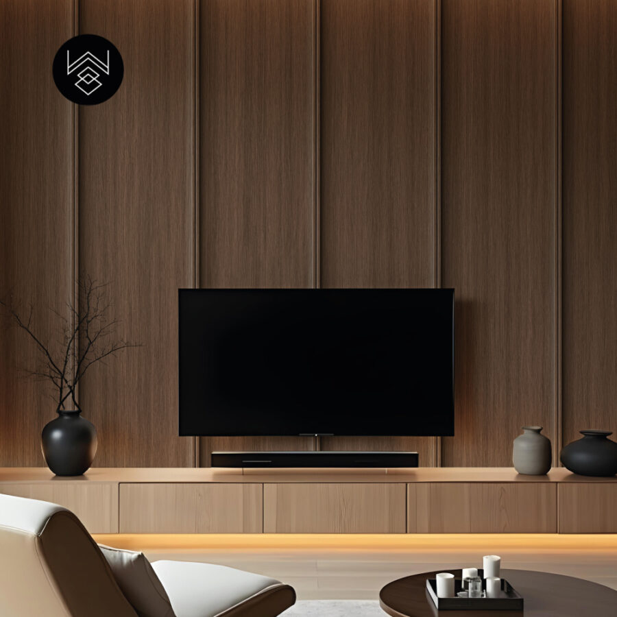 טפט דמוי פורניר אפקט חום מעושן