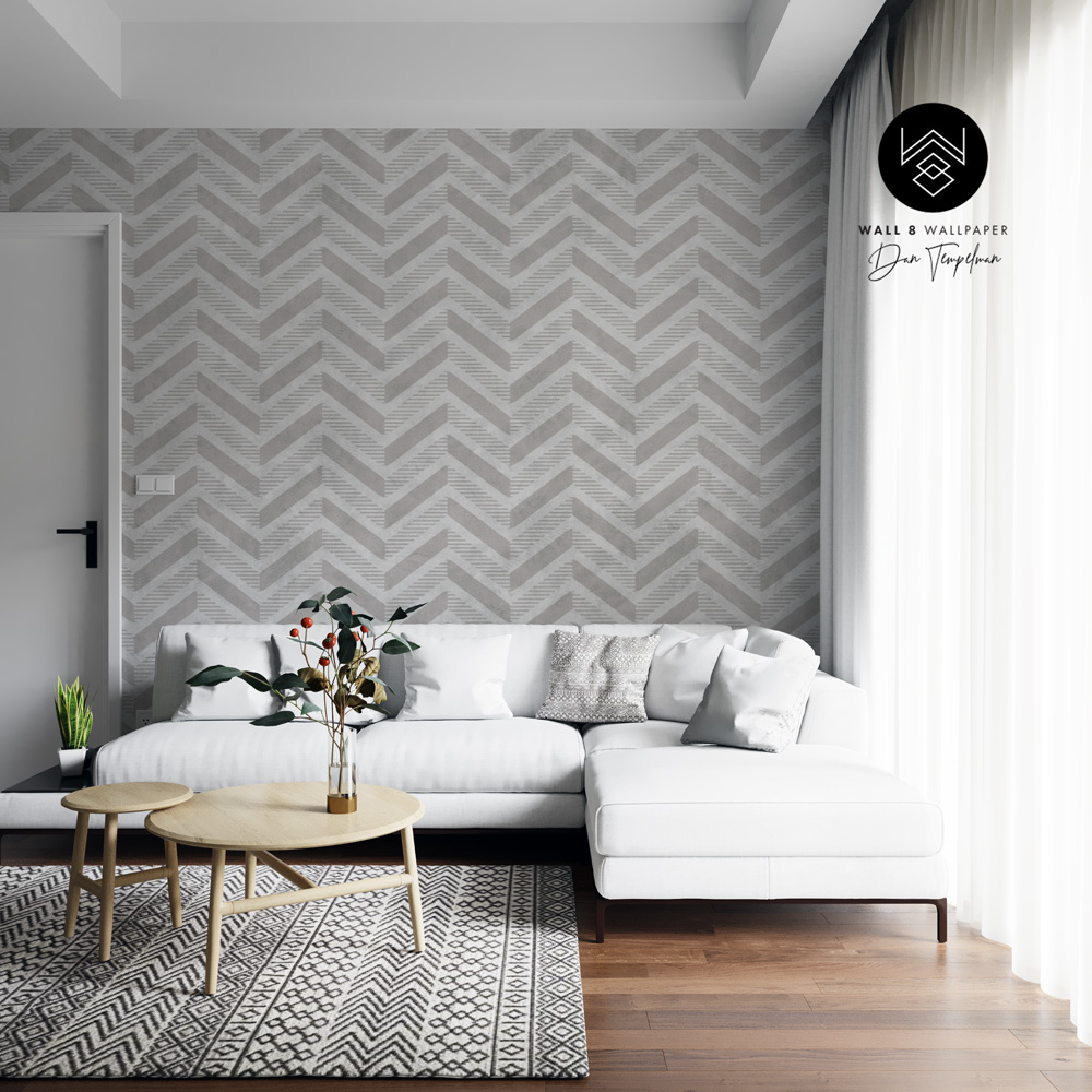 טפט שברון ווש אפור