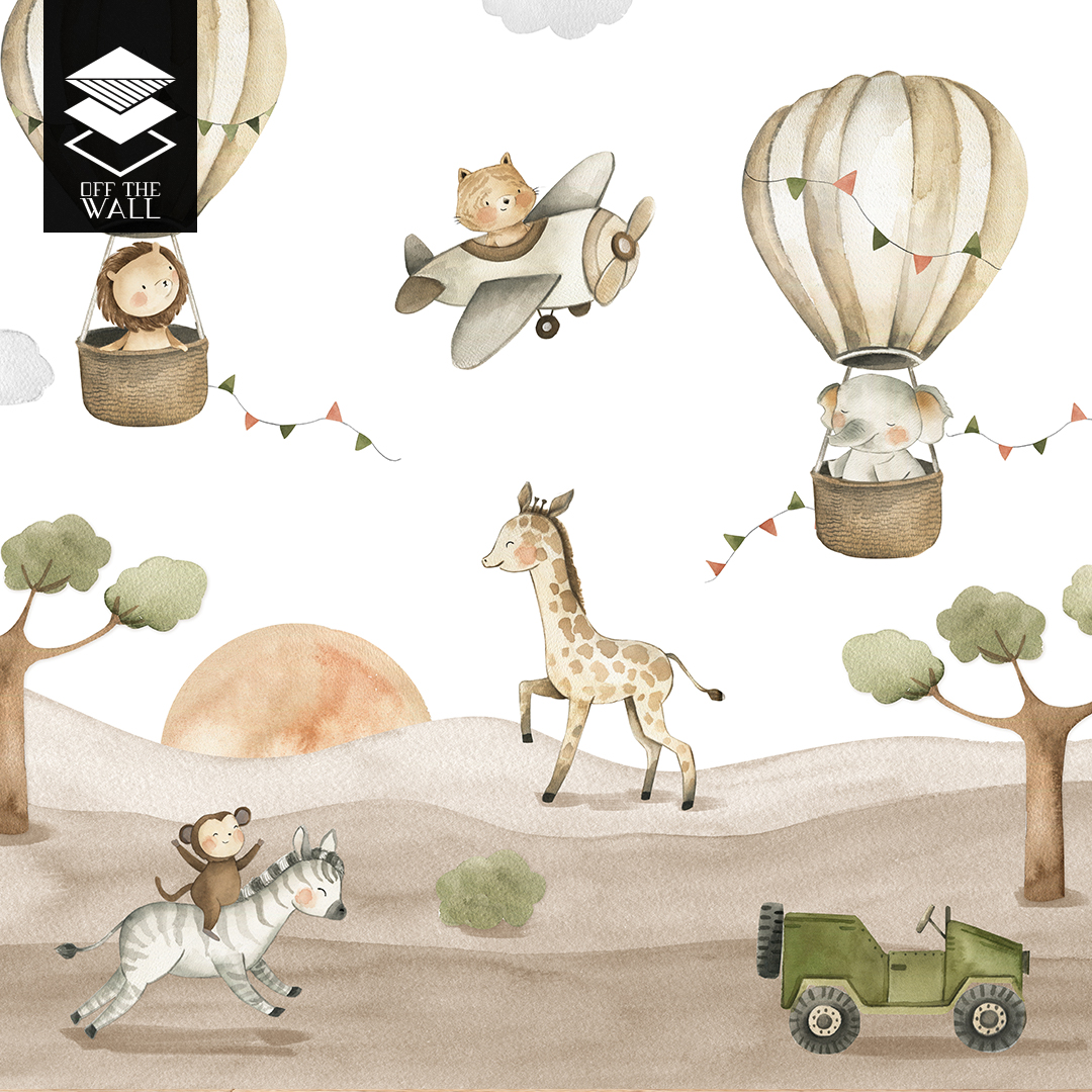 טפט וואטרקולור ספארי אנימלס