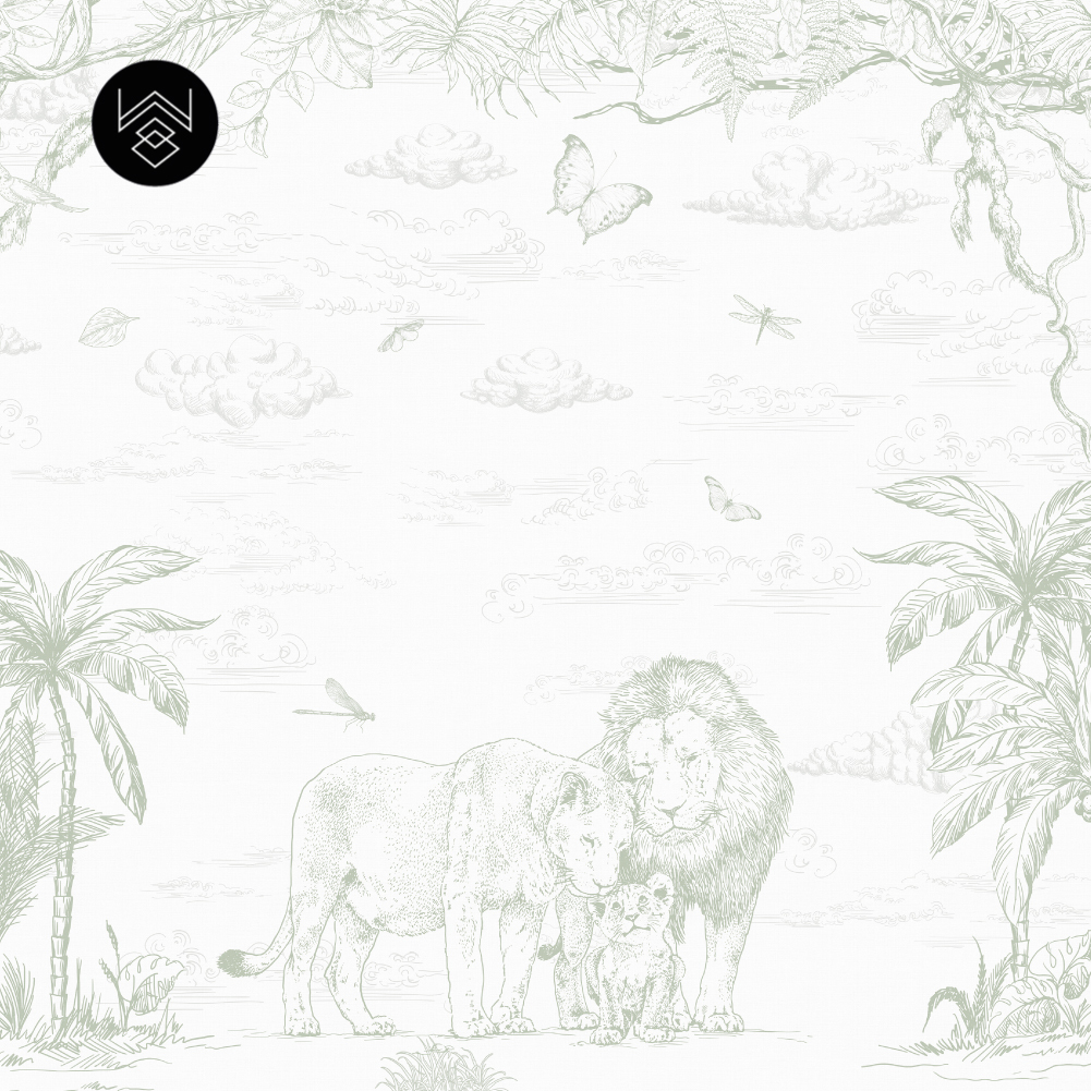 טפט מילאן אריות ירוק מעושן