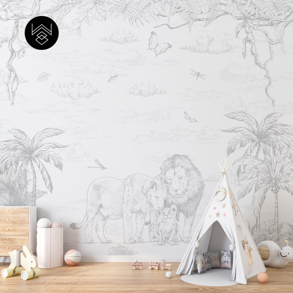 טפט מילאן אריות אפור