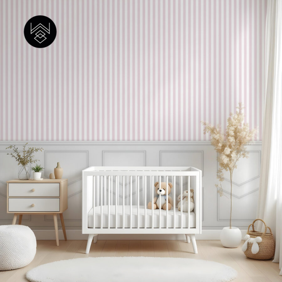 טפט פסים פשתן ורוד