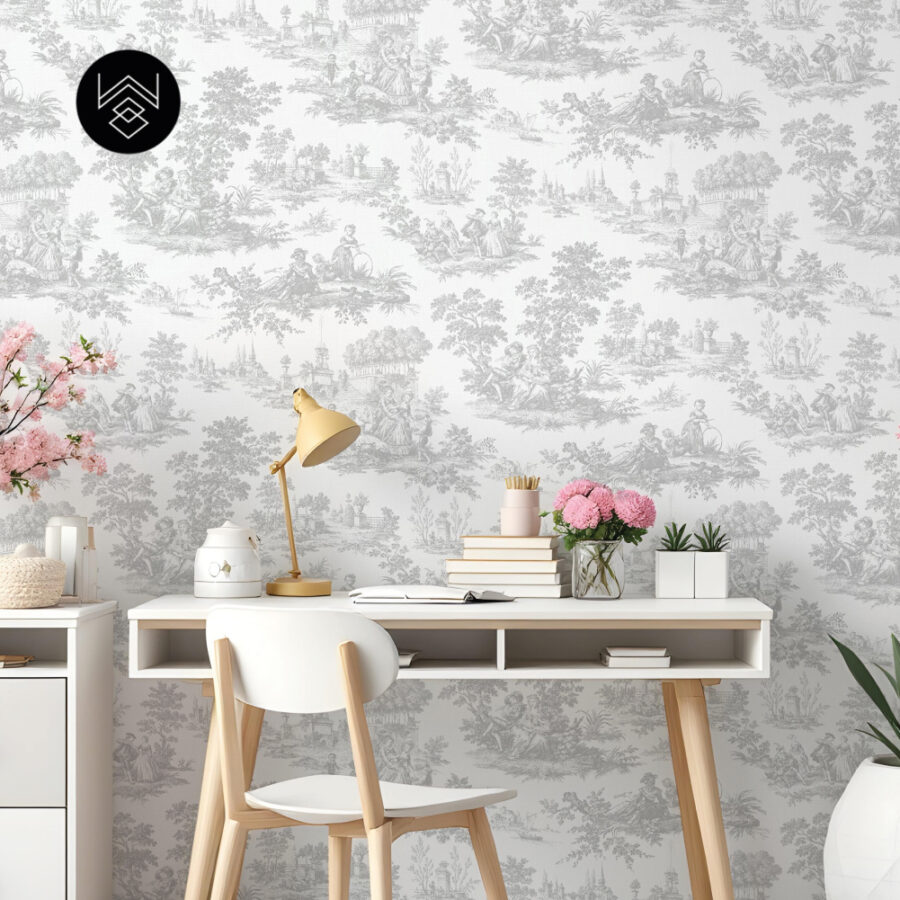 טפט ויקטוריה פאטרן אפור